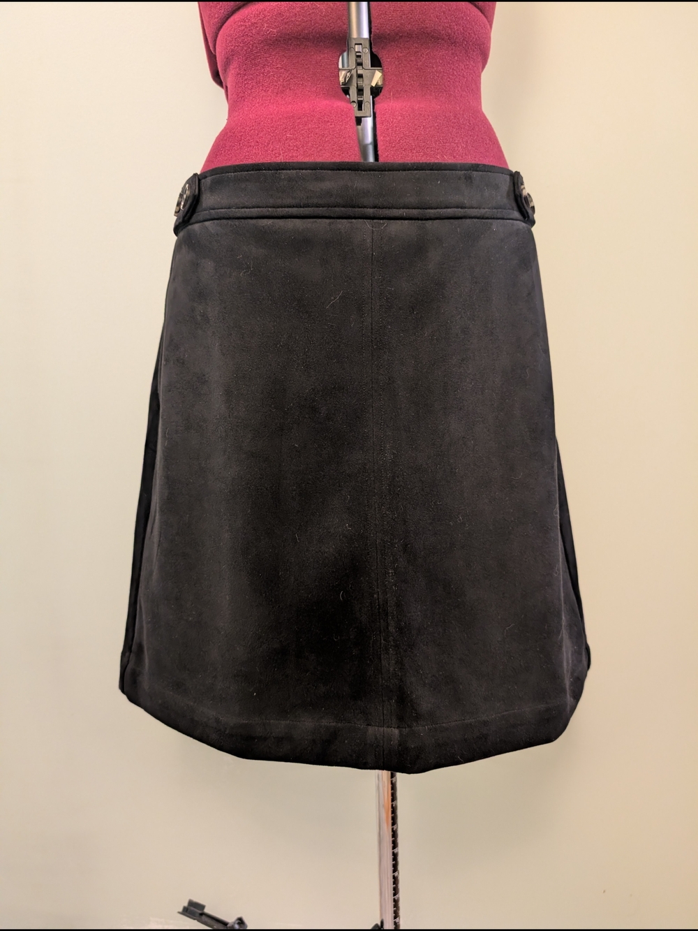 Black Suede A-Line Women's Skirt